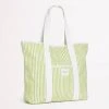 Seafolly Ladies Stripe Tote Bag - Soft Olive 2 Seafolly Ladies Stripe Tote Bag - Soft Olive -Seafolly shop 71936 BG SoftOlive 3