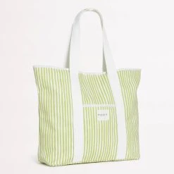 Seafolly Ladies Stripe Tote Bag - Soft Olive