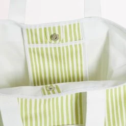 Seafolly Ladies Stripe Tote Bag - Soft Olive -Seafolly shop 71936 BG SoftOlive 5