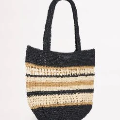 Seafolly Ladies Woven Stripe Basket - Black