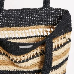 Seafolly Ladies Woven Stripe Basket - Black -Seafolly shop 71948 BG Black 5