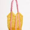 Seafolly Ladies Waves Woven Tote - Pink/Yellow -Seafolly shop 71959 BG PinkYellow 2