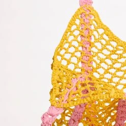 Seafolly Ladies Waves Woven Tote - Pink/Yellow -Seafolly shop 71959 BG PinkYellow 4 scaled